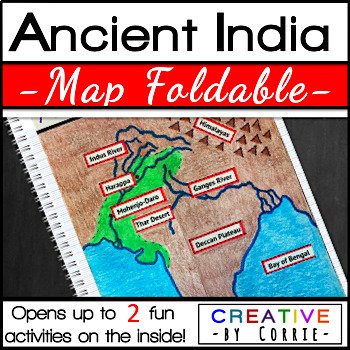 Preview of Ancient India Map Foldable for Interactive Notebooks