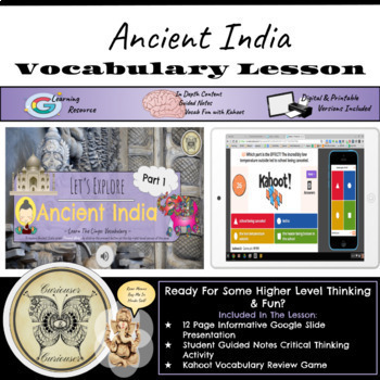 Ancient India: Part 1 - Learn The Lingo Vocabulary Lesson | TPT