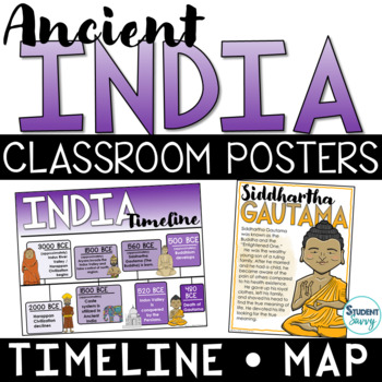 Preview of Ancient India Posters - India Timeline India Map Classroom Posters Indus Valley