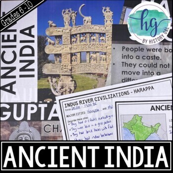 Preview of Ancient India PowerPoint and Guided Notes {Harappa, Vedic Age, Maurya, Gupta}