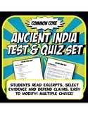 Ancient India Quiz and Test Common Core Writing and Literacy