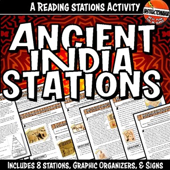 Preview of Ancient India Stations or Gallery Walk with Key Questions Graphic Organizer