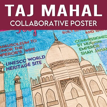 Preview of Ancient India Taj Mahal Collaborative Poster Activity with Reading Extension