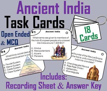 Preview of Ancient India Task Cards Activity (Buddhism, Hinduism, Chandragupta Maurya)