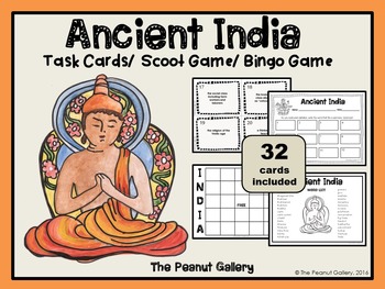 Preview of Ancient India/Indus Valley Task Cards & Bingo Game