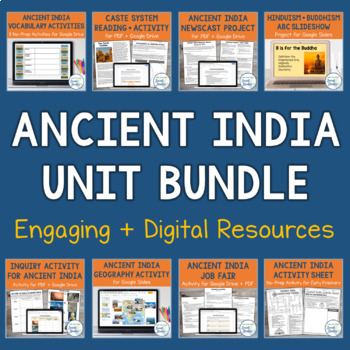 Preview of Ancient India Unit Bundle | Activities, Projects, Notes, Timeline, Test