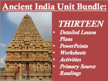 Preview of Ancient India Unit Bundle - 13 Resources; 130 Pages of Material!