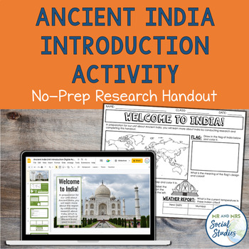 Preview of Ancient India Unit Introduction Research Activity | Worksheet + Digital Version