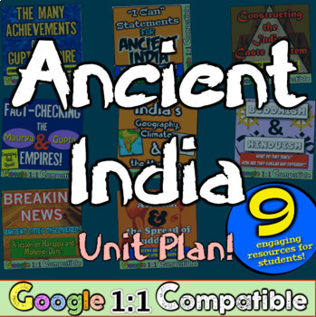 Preview of Ancient India Unit Plan | 9 Engaging, Student-Centered Ancient India Activities