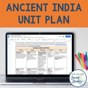 Preview of Ancient India Unit Plan and Lesson Overview