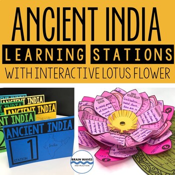Preview of Ancient India Unit with Learning Stations and Interactive Project