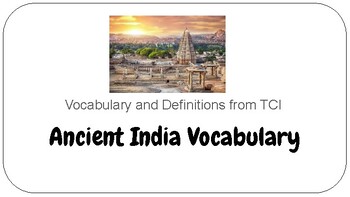 Preview of Ancient India Vocabulary Cards
