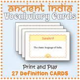 Ancient India Vocabulary Cards