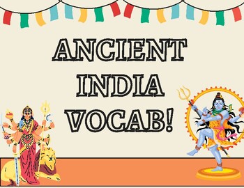 Preview of Ancient India Word Wall Unit Vocabulary