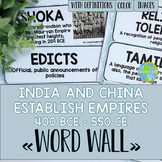 Ancient India and Ancient China Word Wall