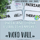 Ancient India and Ancient China Word Wall without definitions