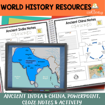 Preview of Ancient India and China PowerPoint, Cloze Notes, and Activity
