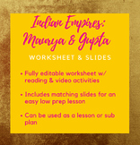 Ancient Indian Empires - Worksheet & Google Slides