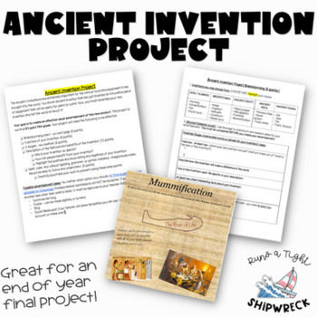 Preview of Ancient Invention Project Based Assessment - For End of Year or Semester