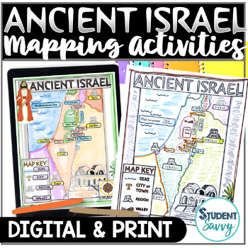 Preview of Ancient Israel Map Activity World Mapping Project Worksheet Geography History