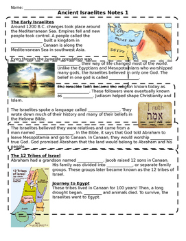 Preview of Ancient Israel Notes PT 1 (to go with ppt 1)
