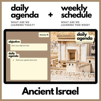 Preview of Ancient Israel Themed Daily Agenda + Weekly Schedule for Google Slides