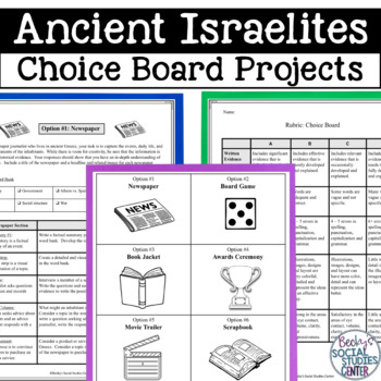 Preview of Ancient Israelites Hebrews Abraham Moses Choice Board Projects
