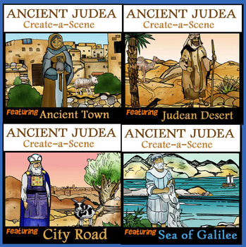 Preview of Ancient Judea Holy Lands Clip-Art Bundle! 130 Pieces Clip-Art BW/Color!