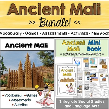 Preview of Ancient Mali Vocabulary, Games, Assessments, Activities and Mini Book BUNDLE