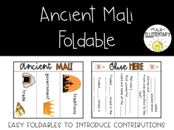 Preview of #SpringDeals24 Ancient Mali Foldable for Interactive Notebooks