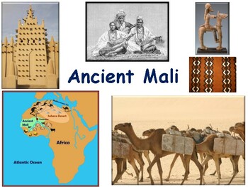 Preview of Ancient Mali Lesson & Flashcards- task cards, study guide, exam prep 2023-2024