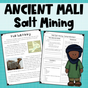 Preview of Ancient Mali Salt Mining - Reading Passage and Comprehension