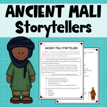 Preview of Ancient Mali Storytellers - Reading Passage and Writing Prompt