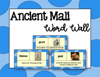 Preview of Ancient Mali Vocabulary; Word Wall