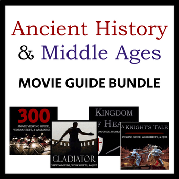 Preview of Ancient & Medieval History Movie Guide Bundle: 4 Films for the Classroom