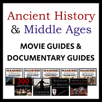 Preview of Ancient & Medieval History Viewing Guide BUNDLE: Movies + Documentary Episodes