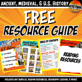 Ancient, Medieval, & U.S. History Free Resource Guide