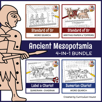Preview of Ancient Mesopotamia 4-in-1 Bundle - Diagram, Word Searches & Writing Paper!