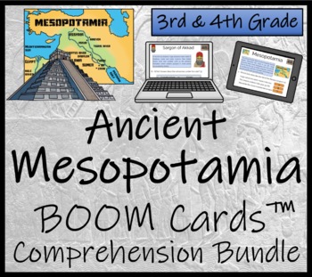 Preview of Ancient Mesopotamia BOOM Cards™ Comprehension Activity Bundle 3rd & 4th Grade