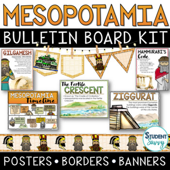Preview of Ancient Mesopotamia Bulletin Board Kit  Posters Borders Banners Maps Timelines