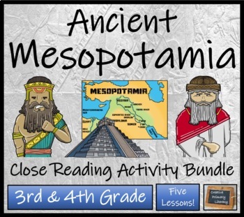 Preview of Ancient Mesopotamia Close Reading Comprehension Bundle | 3rd Grade & 4th Grade