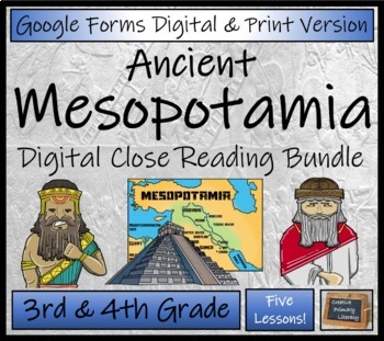 Preview of Ancient Mesopotamia Close Reading Passages | Digital & Print | 3rd & 4th Grade