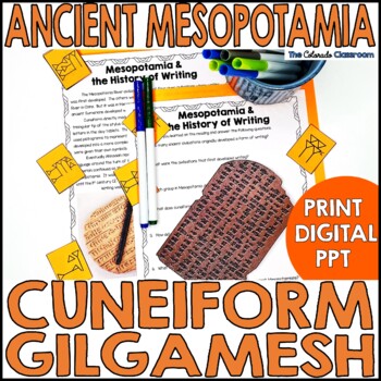 Preview of Ancient Mesopotamia Cuneiform Writing with a Gilgamesh Activity