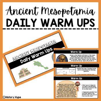 Preview of Ancient Mesopotamia DAILY WARM UPS