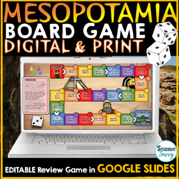Preview of Ancient Mesopotamia Digital Game Google Slides | Review Digital Board Game