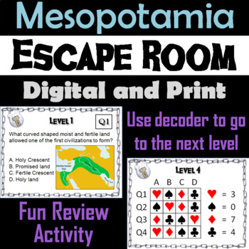 Preview of Ancient Mesopotamia Activity Escape Room (The Fertile Crescent)