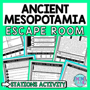 Preview of Ancient Mesopotamia Escape Room Stations - Reading Comprehension Activity