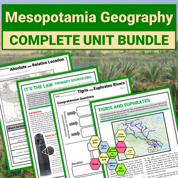 Preview of Ancient Mesopotamia Geography Reading Comprehension Passages Map Activity BUNDLE