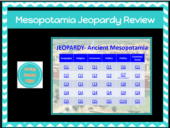 Preview of Ancient Mesopotamia Jeopardy-Style Review Game