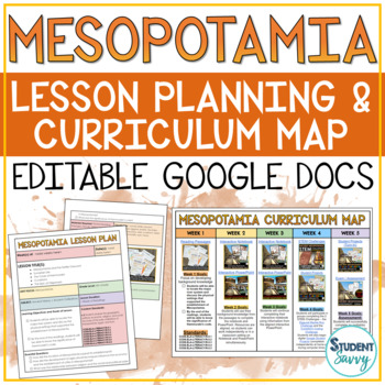 Preview of Ancient Mesopotamia Maps Templates Lesson Plans Editable Curriculum